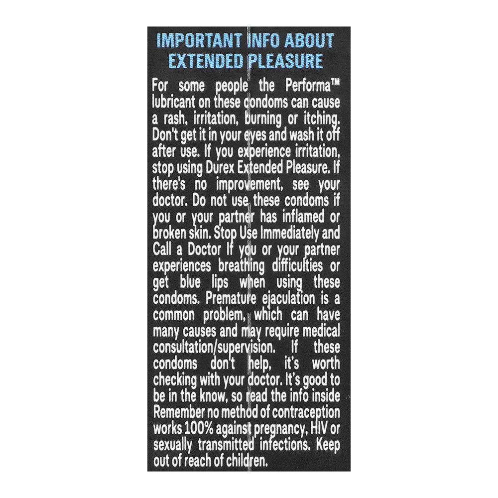 Durex Extended Pleasure Longer Lasting Condoms, 3-Pack - wellkart