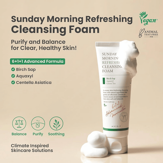 Axis-Y Sunday Morning Refreshing Cleansing Foam (120 ml) SkinStash