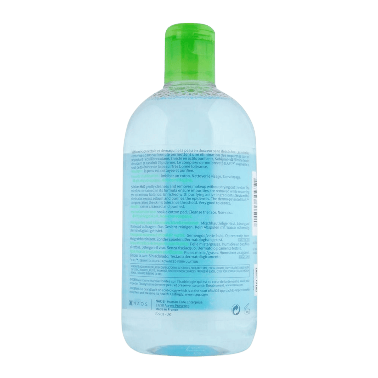 Bioderma Sebium H2O Purifying Cleansing Micelle Solution (500ml) SkinStash