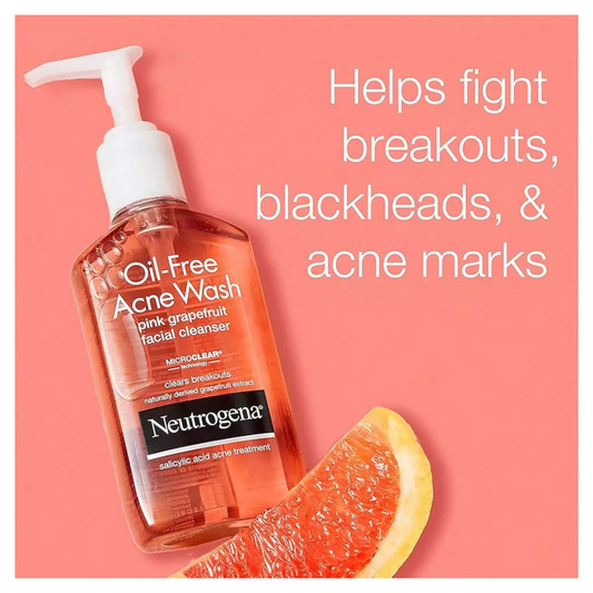 Neutrogena Oil-Free Acne Wash Facial Cleanser Pink Grapefruit (177ml) SkinStash