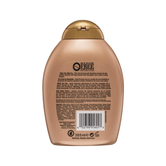 OGX Ever Straightening+ Brazilian Keratin Smooth pH Balanced Shampoo (385ml) SkinStash