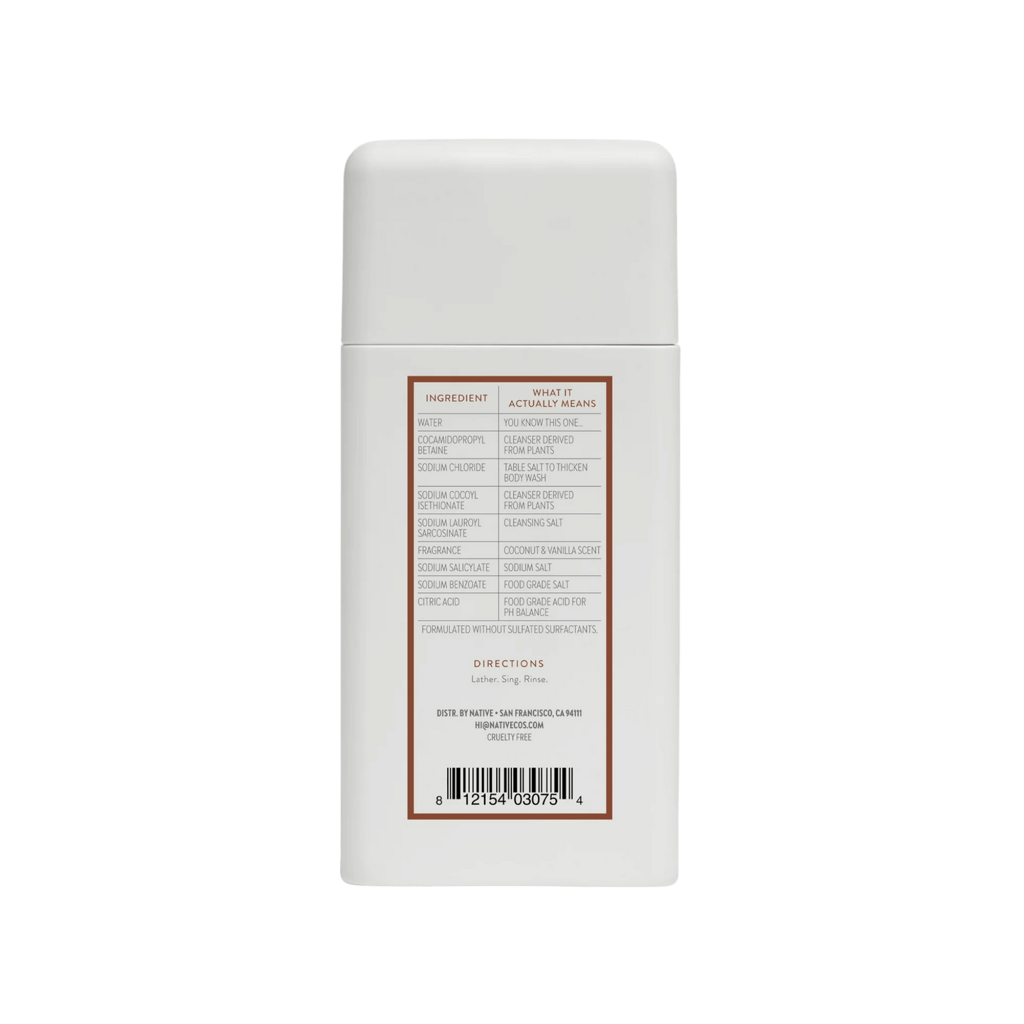 Native Body Wash Coconut & Vanilla (88ml) SkinStash