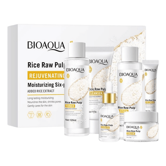 BioAqua Rejuvenating Rice Raw Pulp Moisturizing Six-Piece Suit Set SkinStash