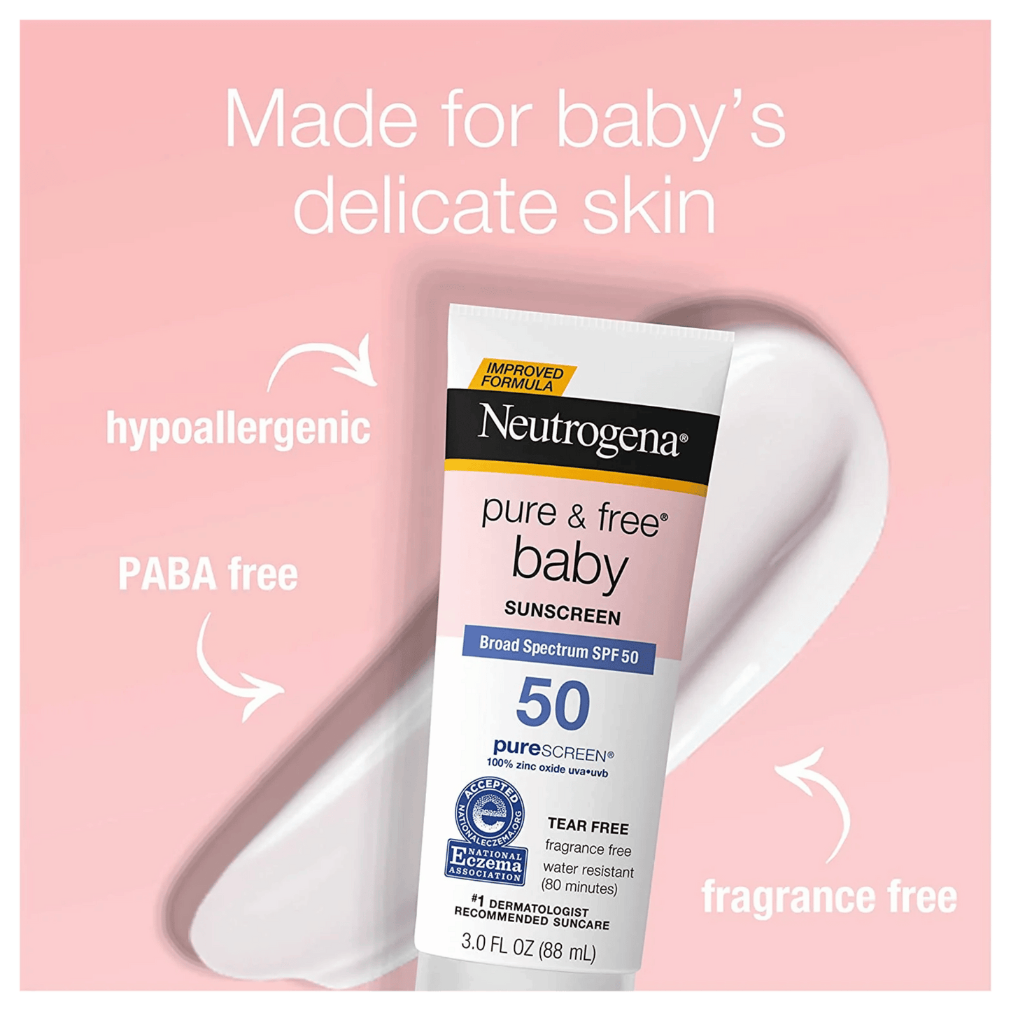 Neutrogena Pure & Free Baby Sunscreen Lotion Broad Spectrum SPF 50 (88ml) NEUTROGENA