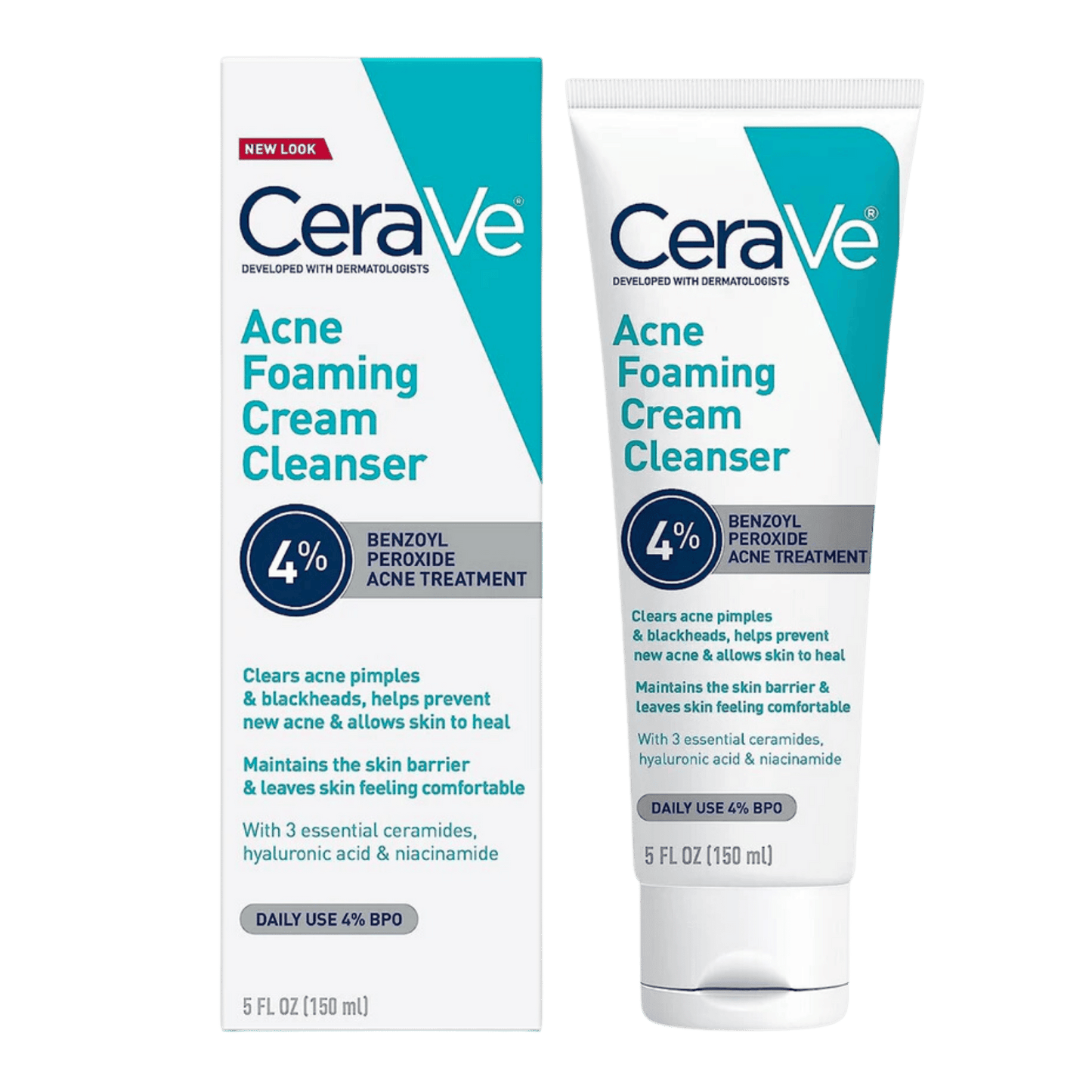 Cerave Acne Foaming Cream Cleanser 4% (150ml) SkinStash