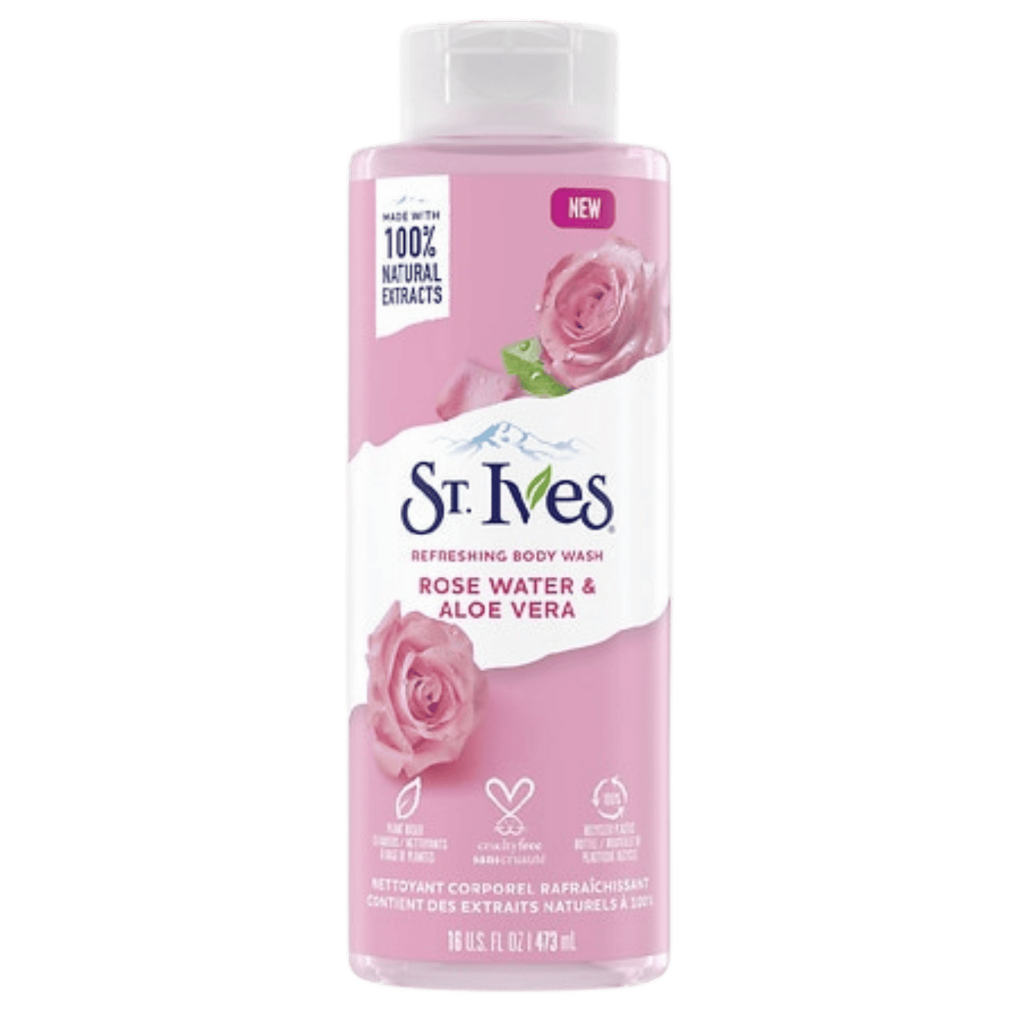 St. Ives Refreshing Body Wash Rose Water & Aloe Vera (473ml) SkinStash