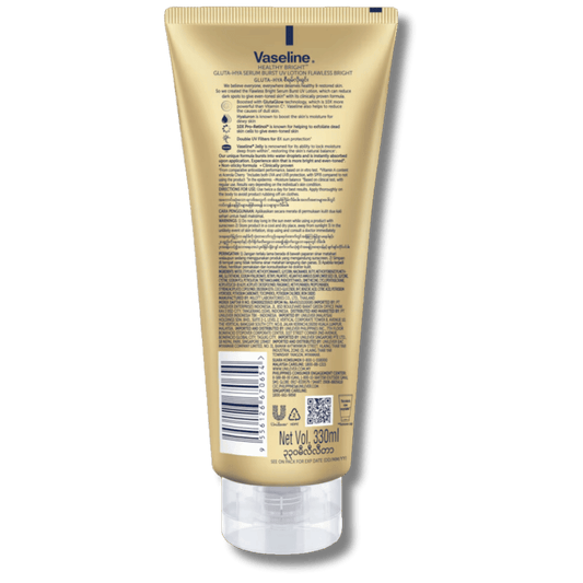 Vaseline Healthy Bright Gluta-Hya Serum Burst Uv Lotion (330ml) SkinStash