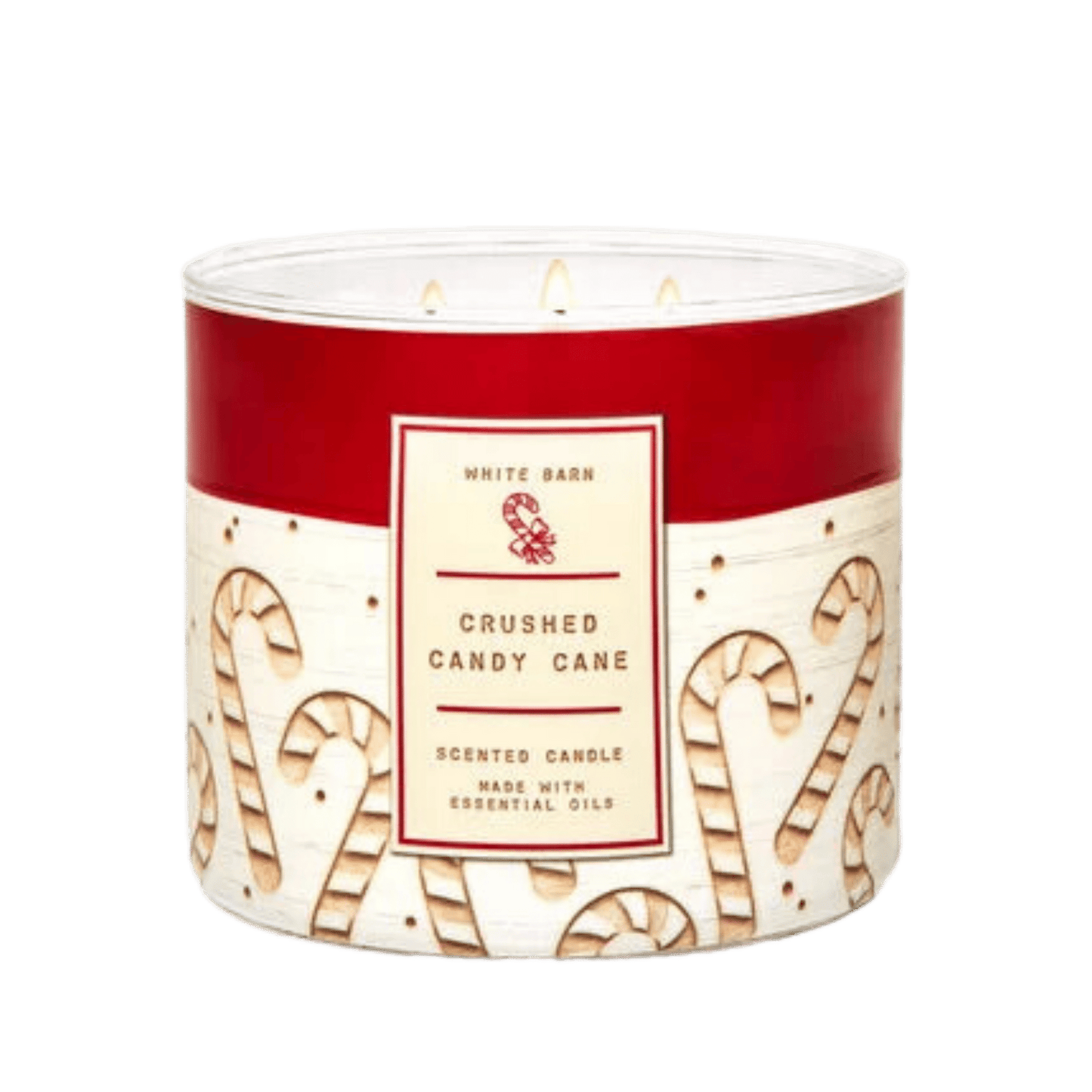 White Barn Crushed Candy Cane 3 Wick Candle (411g) - wellkart