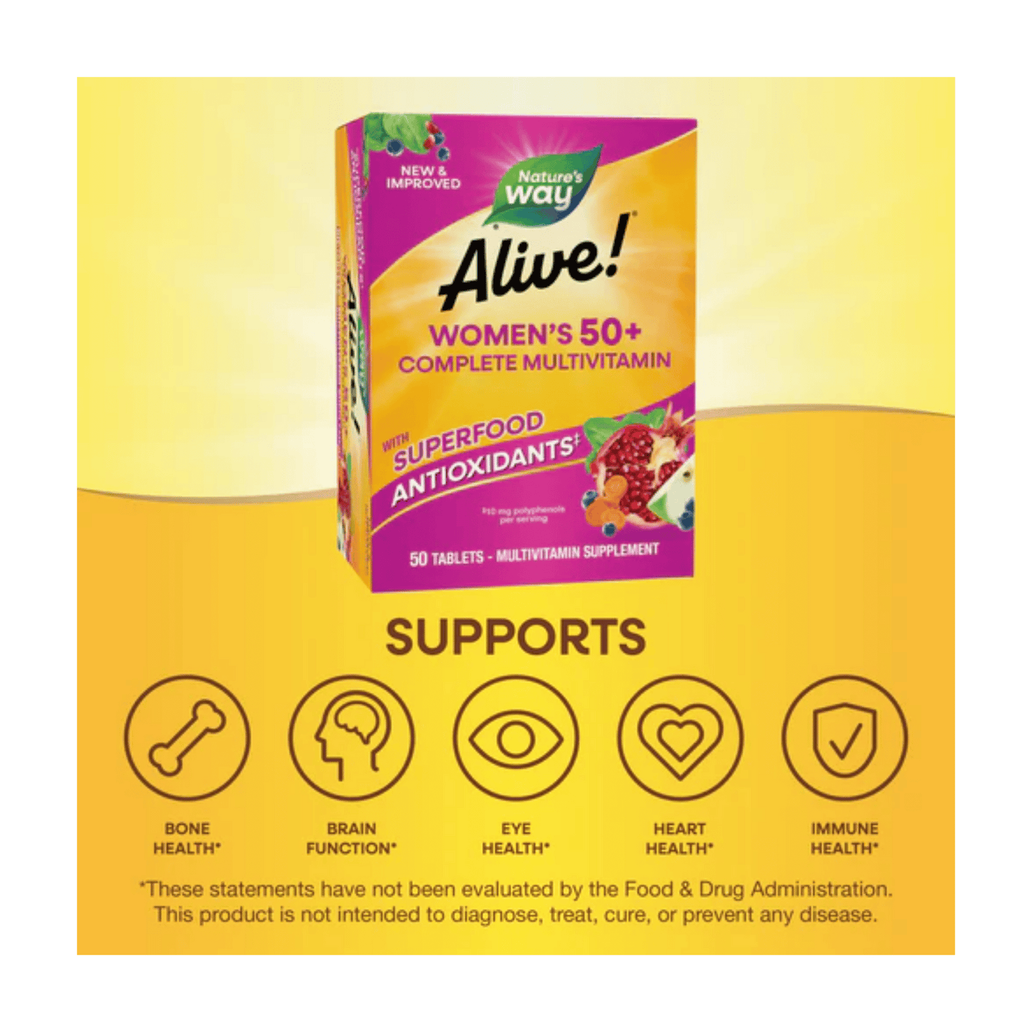 Nature's Way Alive! Women's 50+ Complete Multivitamin (50Tab) SkinStash