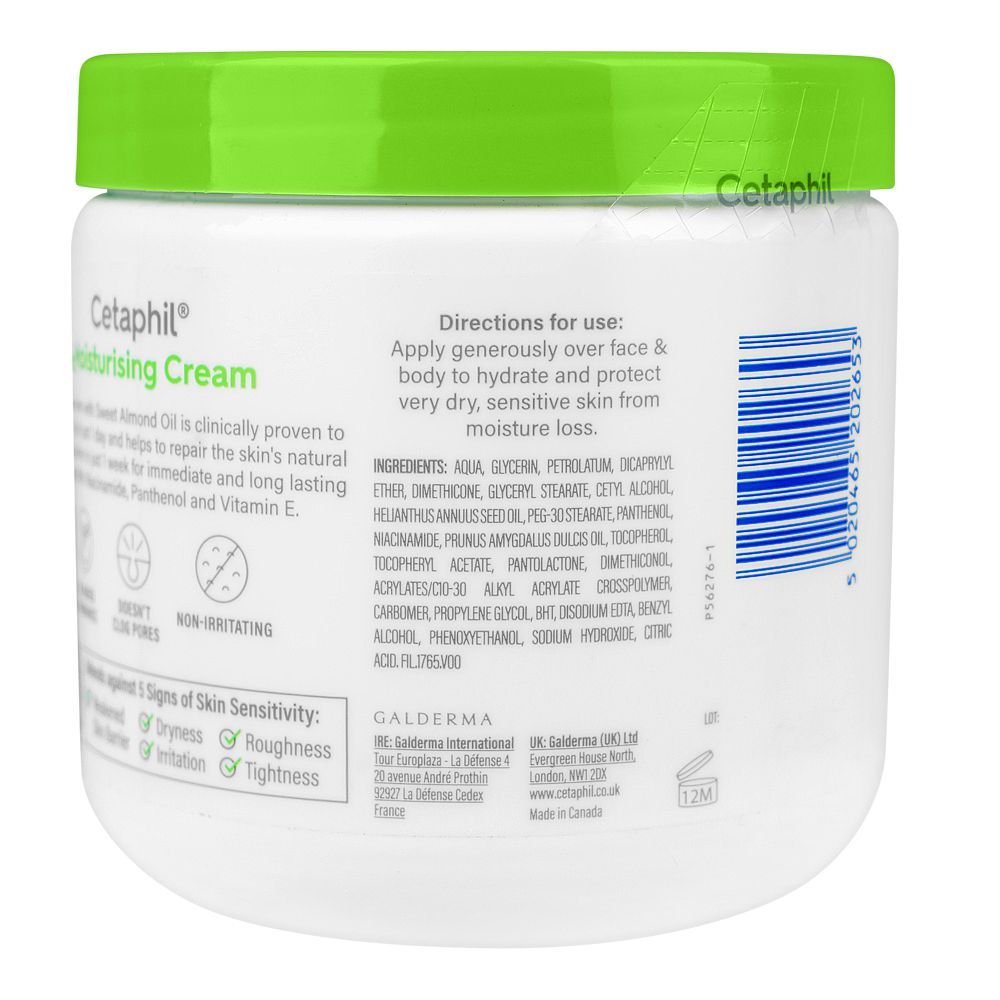 Cetaphil Moisturizing Cream For Dry To Very Dry, Sensitive Skin, 450g - wellkart