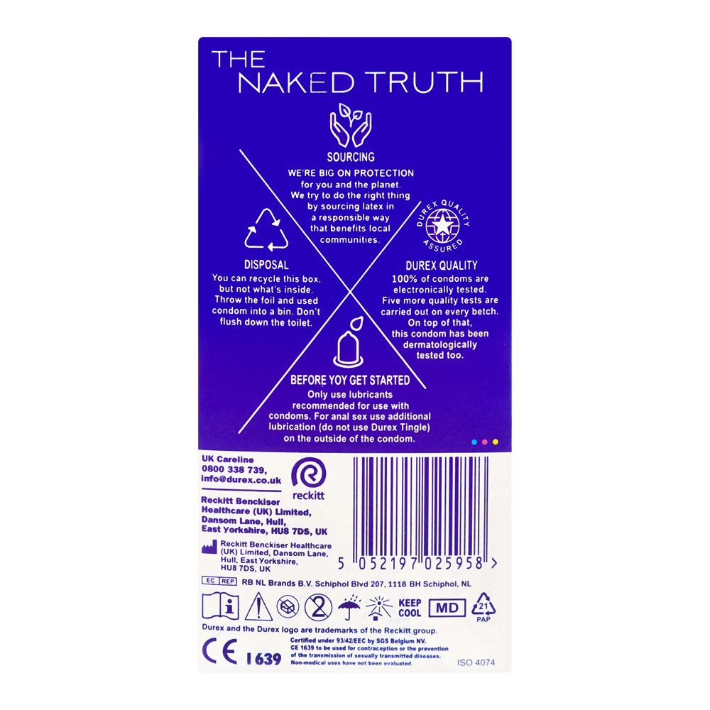 Durex Originals Extra Safe Regular Fit Condoms, 6-Pack - wellkart