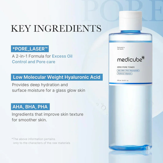 Medicube Zero Pore Toner (250ml) - wellkart