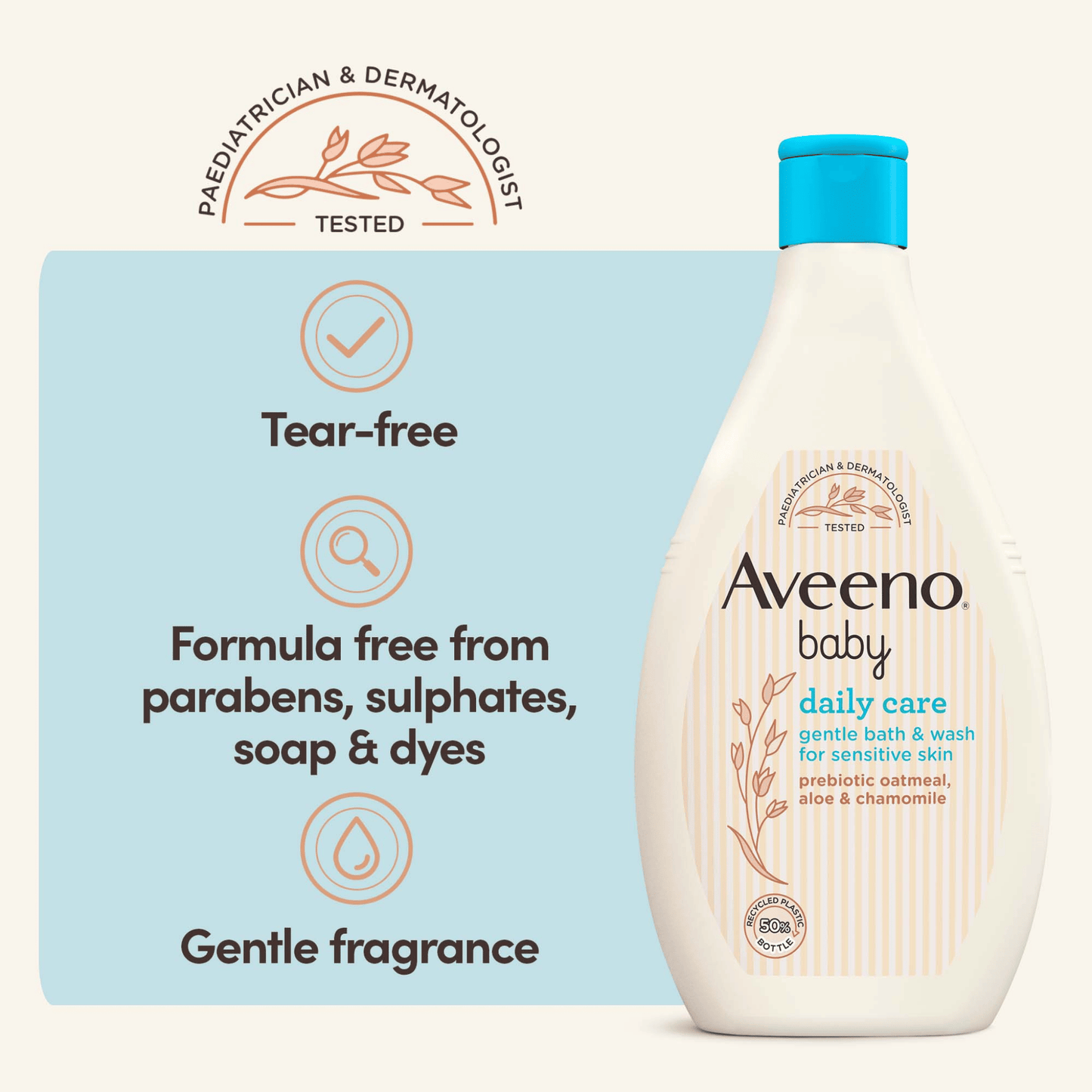 Aveeno Baby Daily Care Gentle Bath & Wash For Sensitive Skin (400ml) SkinStash