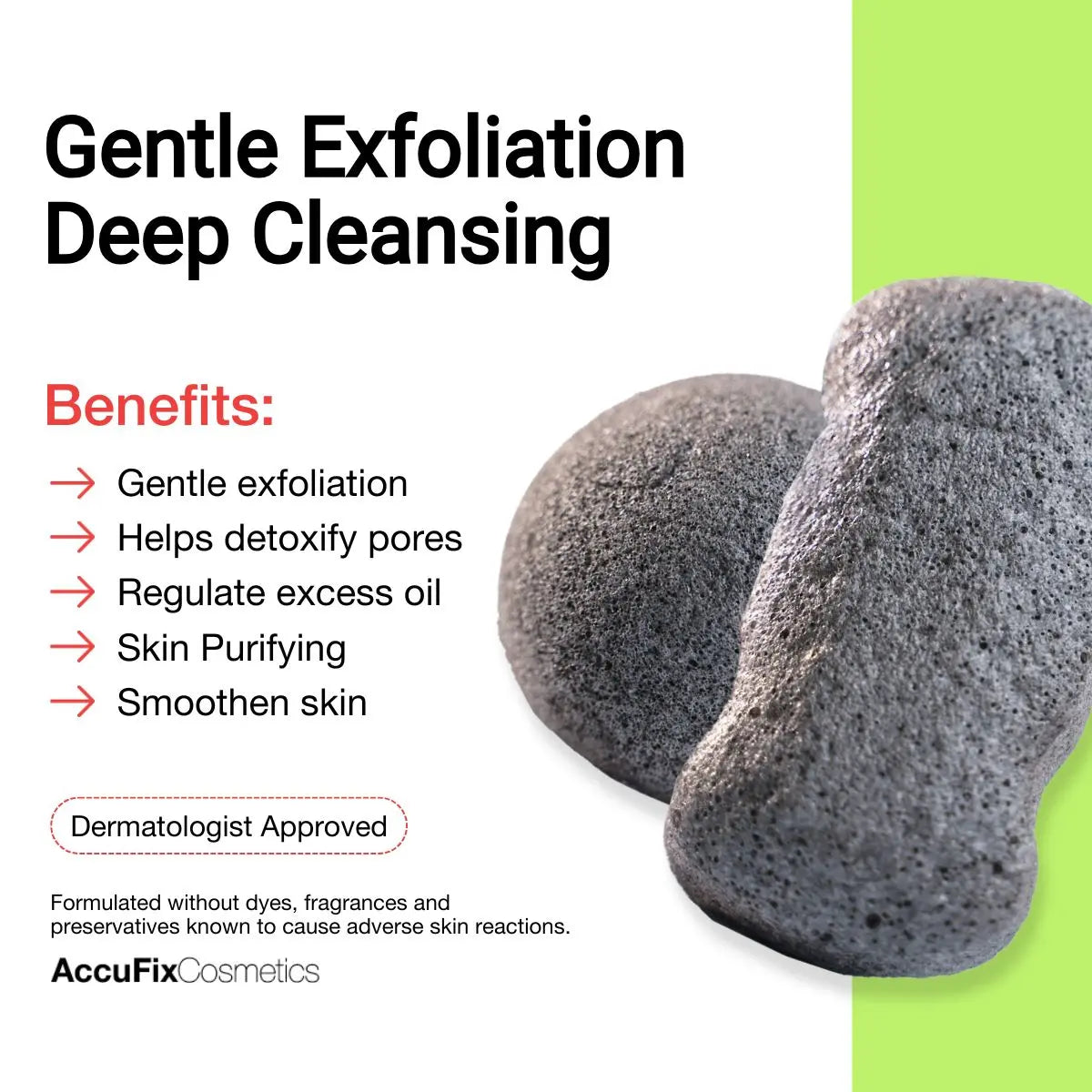 AccuFix - Bamboo Charcoal Konjac Sponge - wellkart