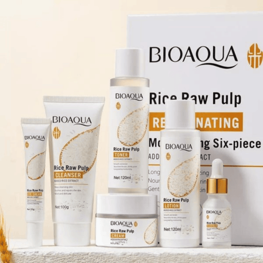 BioAqua Rejuvenating Rice Raw Pulp Moisturizing Six-Piece Suit Set SkinStash