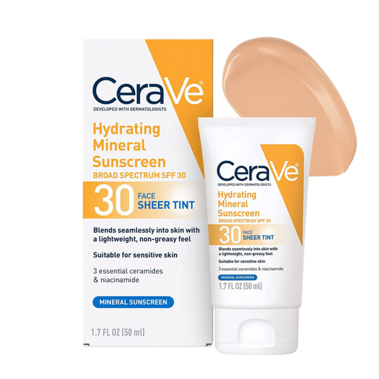 CeraVe Hydrating Mineral Sunscreen SPF 30 Face Sheer Tint (50ml) SkinStash
