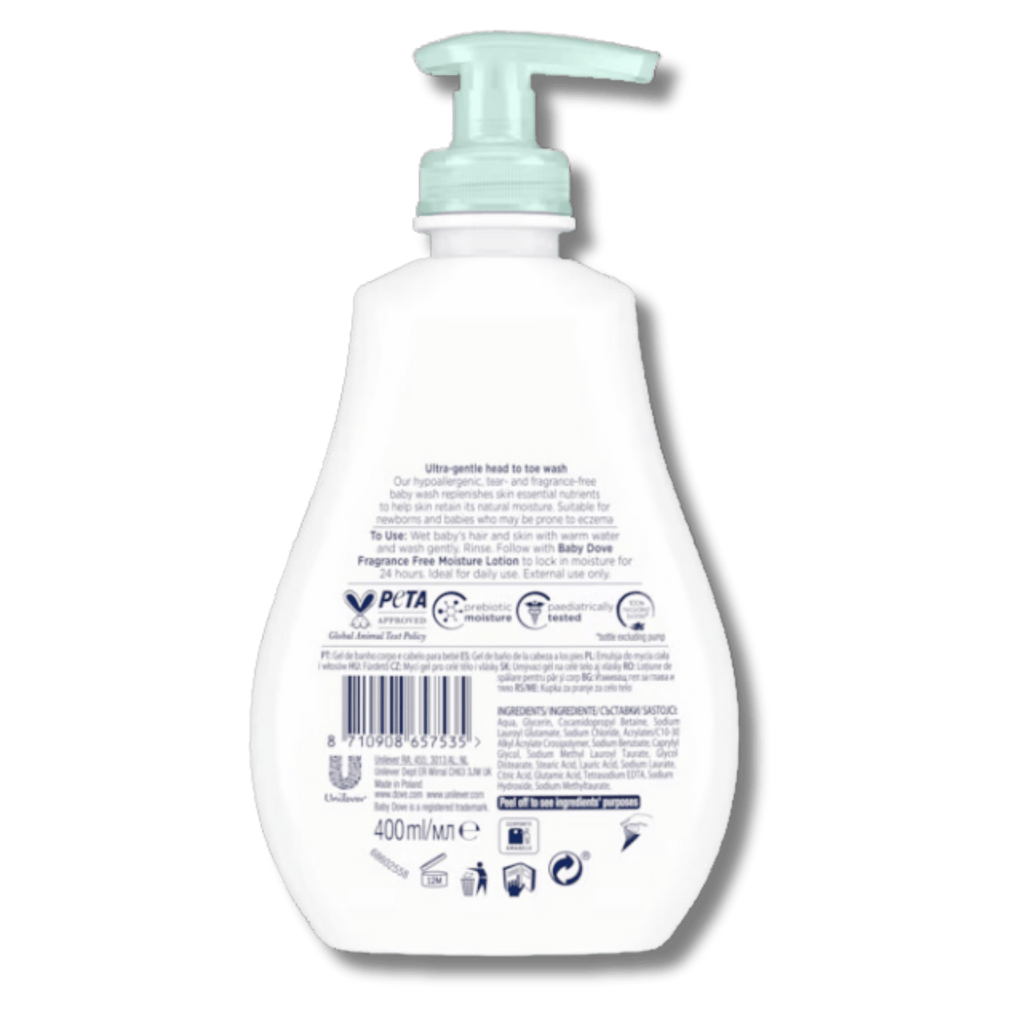 Dove Baby Sensitive Moisture Wash Gel For Body And Hair (400ml) SkinStash