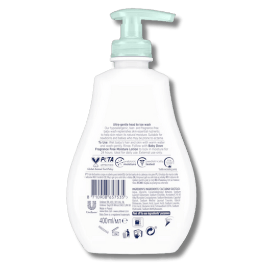 Dove Baby Sensitive Moisture Wash Gel For Body And Hair (400ml) SkinStash