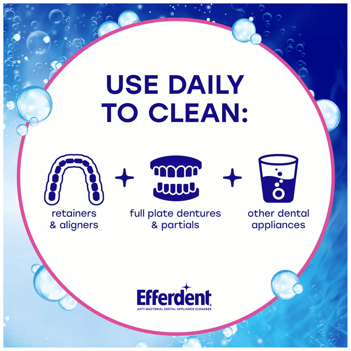 Efferdent Complete Clean Anti-Bacterial Dental Appliance Cleanser (126 Tablets) SkinStash