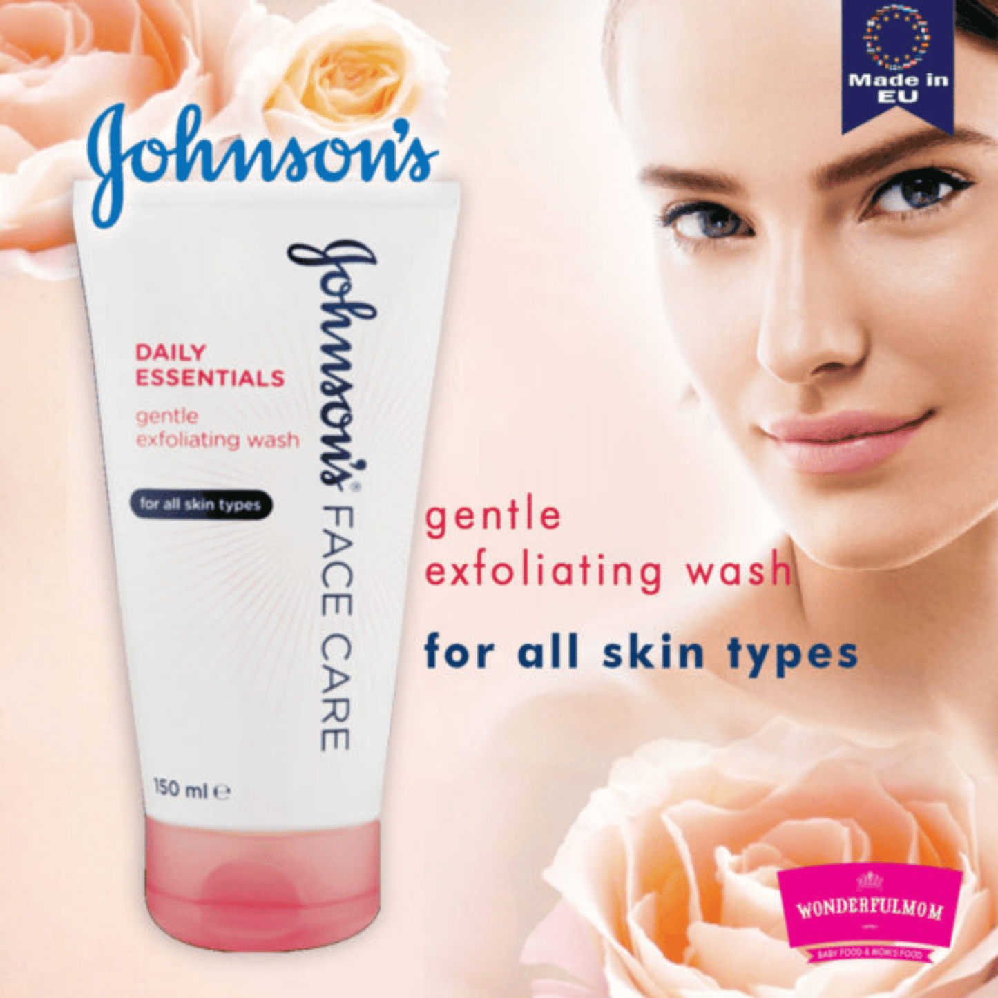 Johnson's Face Care Gentle Exfoliating Wash For All Skins Types (150ml) - wellkart