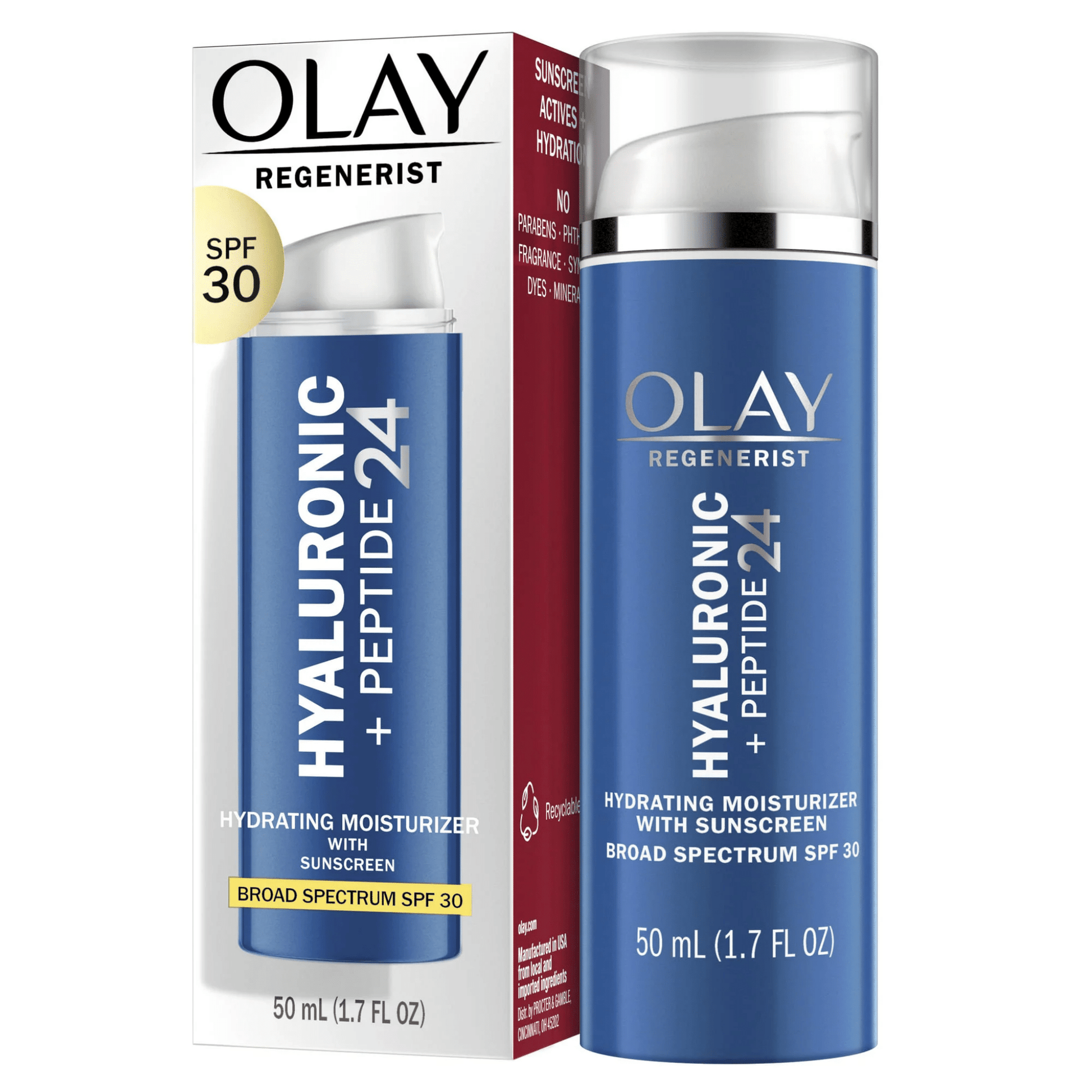 Olay Hyaluronic + Peptide 24 Hydrating Serum with Vitamin B3 & Sunscreen SPF 30 (50ml) - wellkart