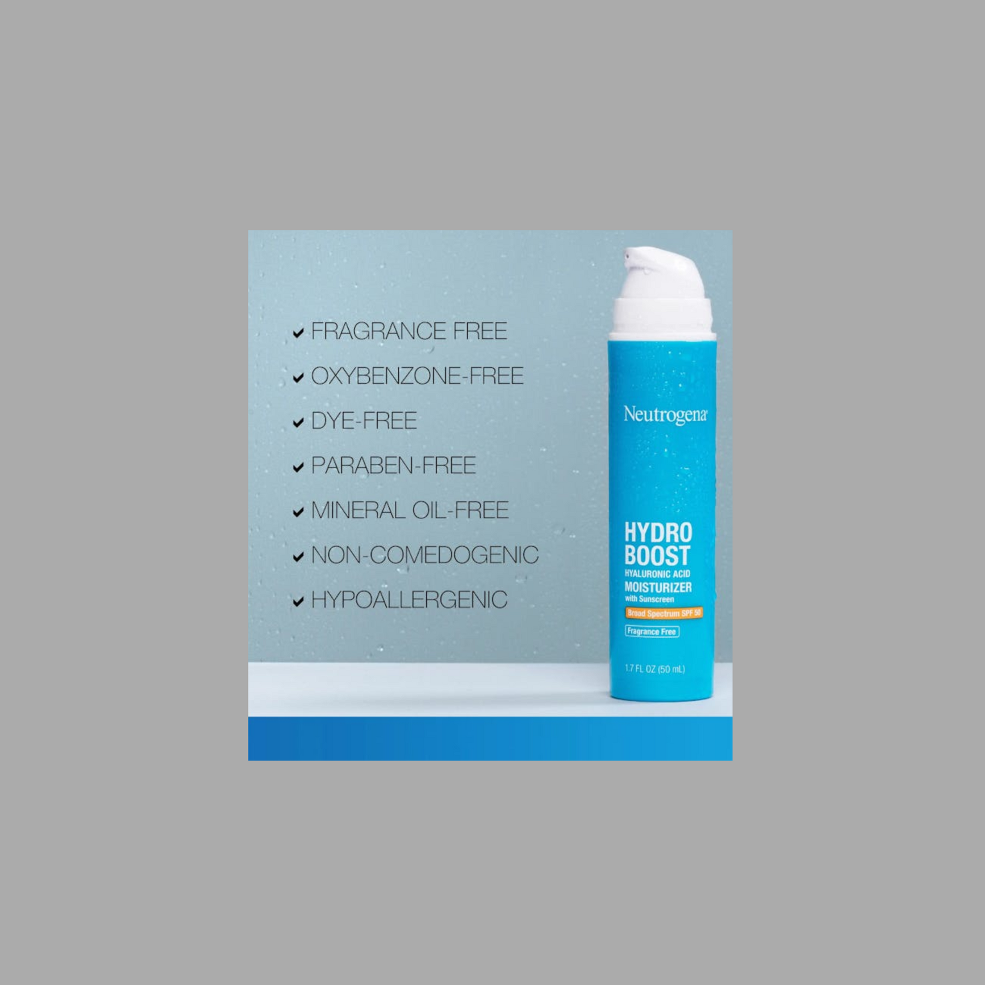 Neutrogena Hydro Boost Hyaluronic Acid Moisturizer With Sunscreen SPF 50 (50ml) SkinStash