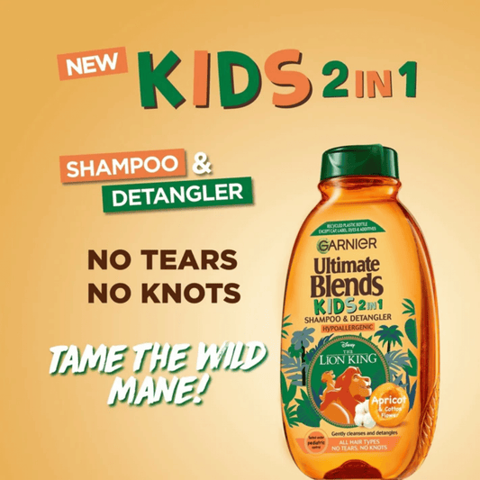 Garnier Ultimate Blends Kids 2 In 1 Shampoo & Detangler Apricot (250ml) SkinStash