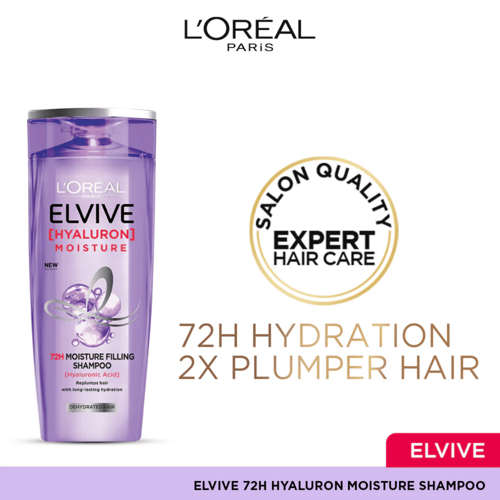 L'Oreal Paris Elvive Hyaluron Moisture 72H Moisture Filling Shampoo SkinStash