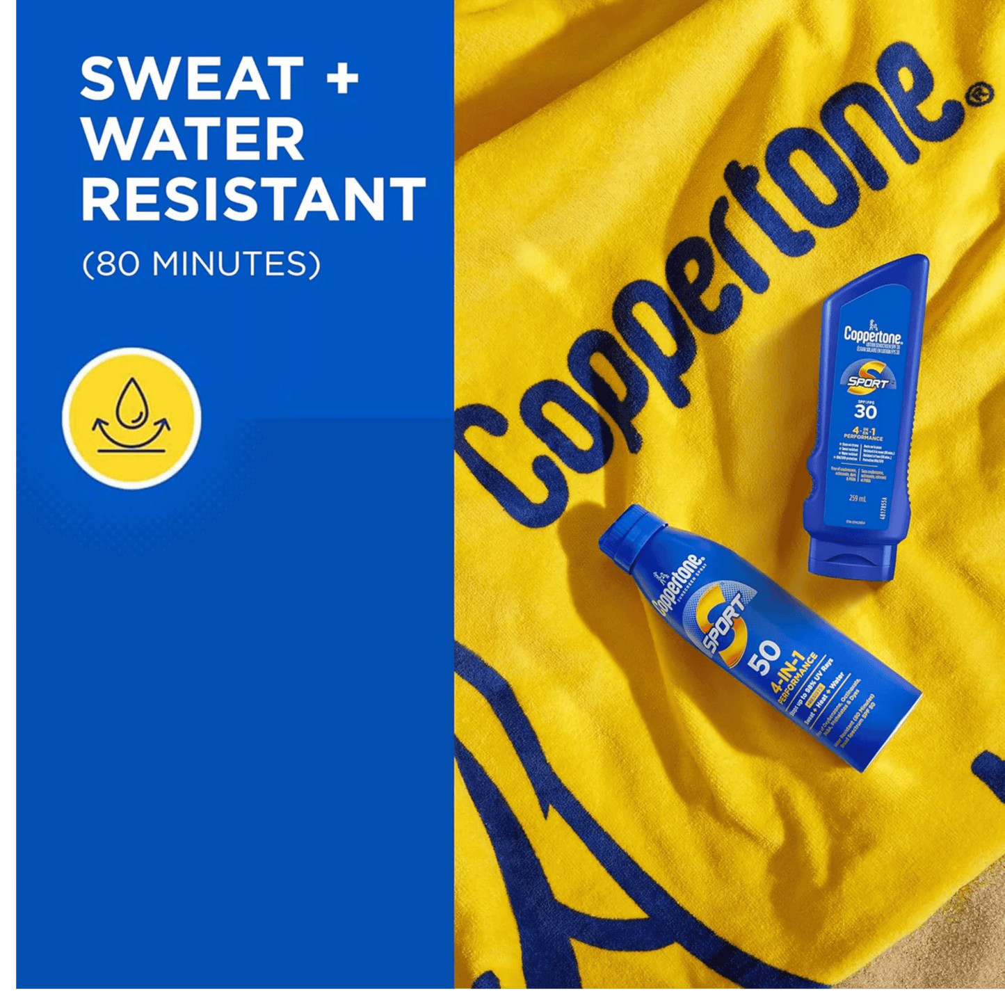Coppertone 4 in 1 Sport Sunscreen Spray Water Resistant (156g) SkinStash