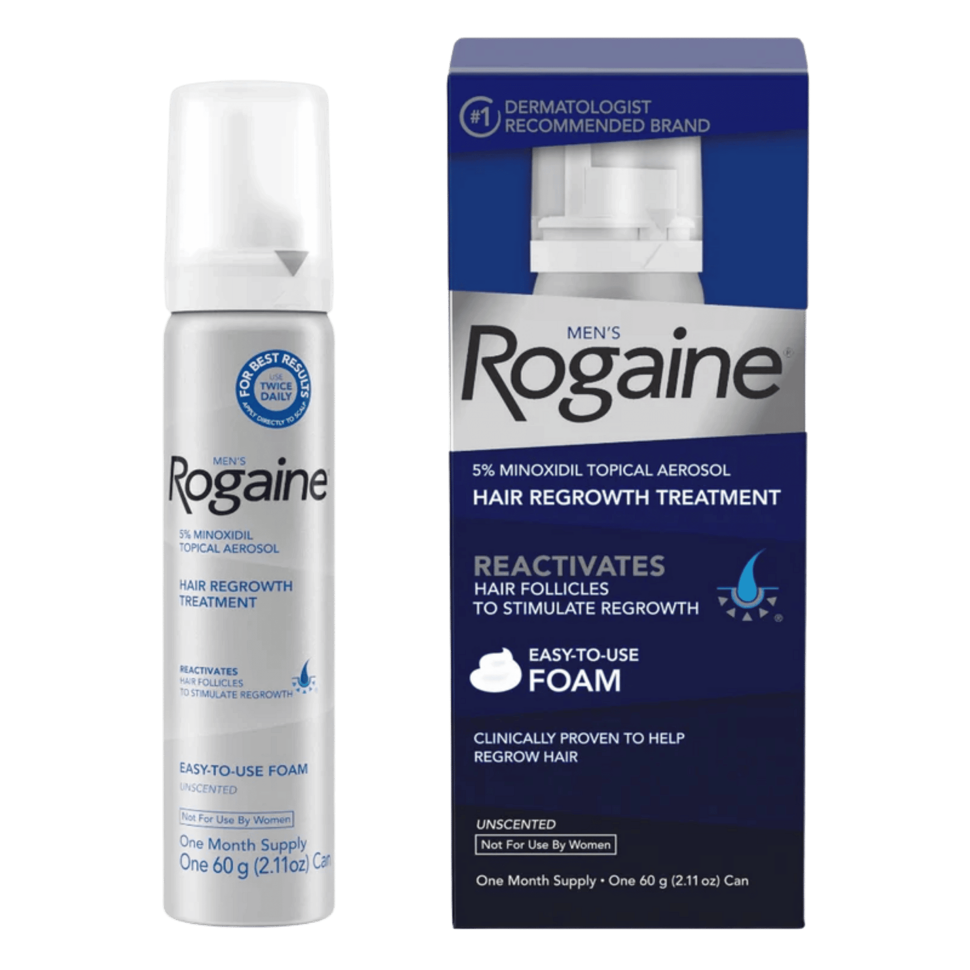 Rogaine Men's 5% Minoxidil Topical Aerosol Hair Regrowth Treatment (60g) SkinStash