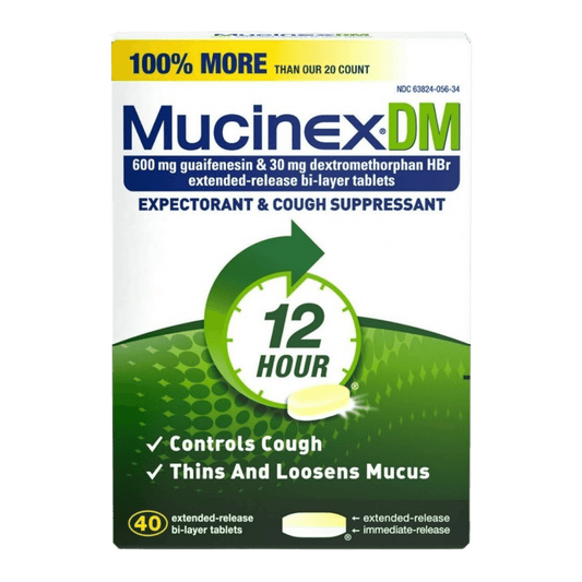 Mucinex Dm Maximum Strength 12-Hour Expectorant and Cough Suppressant Tablets 40CT SkinStash
