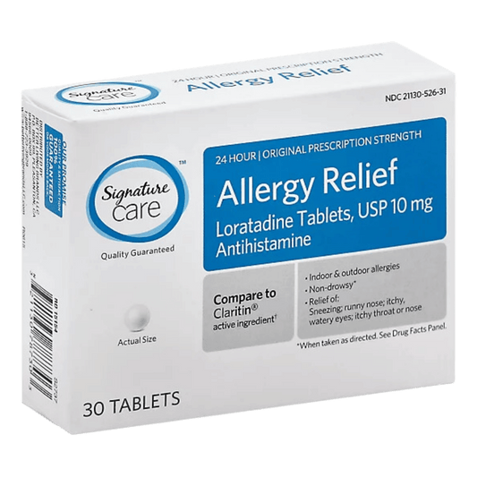 Signature Care Allergy Relief Loratadine 60 Tablets (10mg) SkinStash