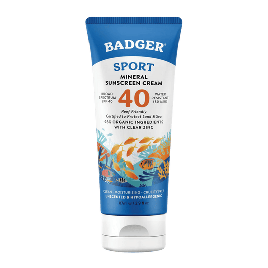 Badger Sport Mineral Sunscreen Cream SPF 40 (87 ml) SkinStash
