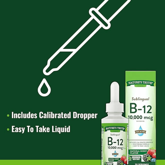 Nature's Truth Sublingual B12 Liquid Drops | 10,000 mcg (59 ml) SkinStash