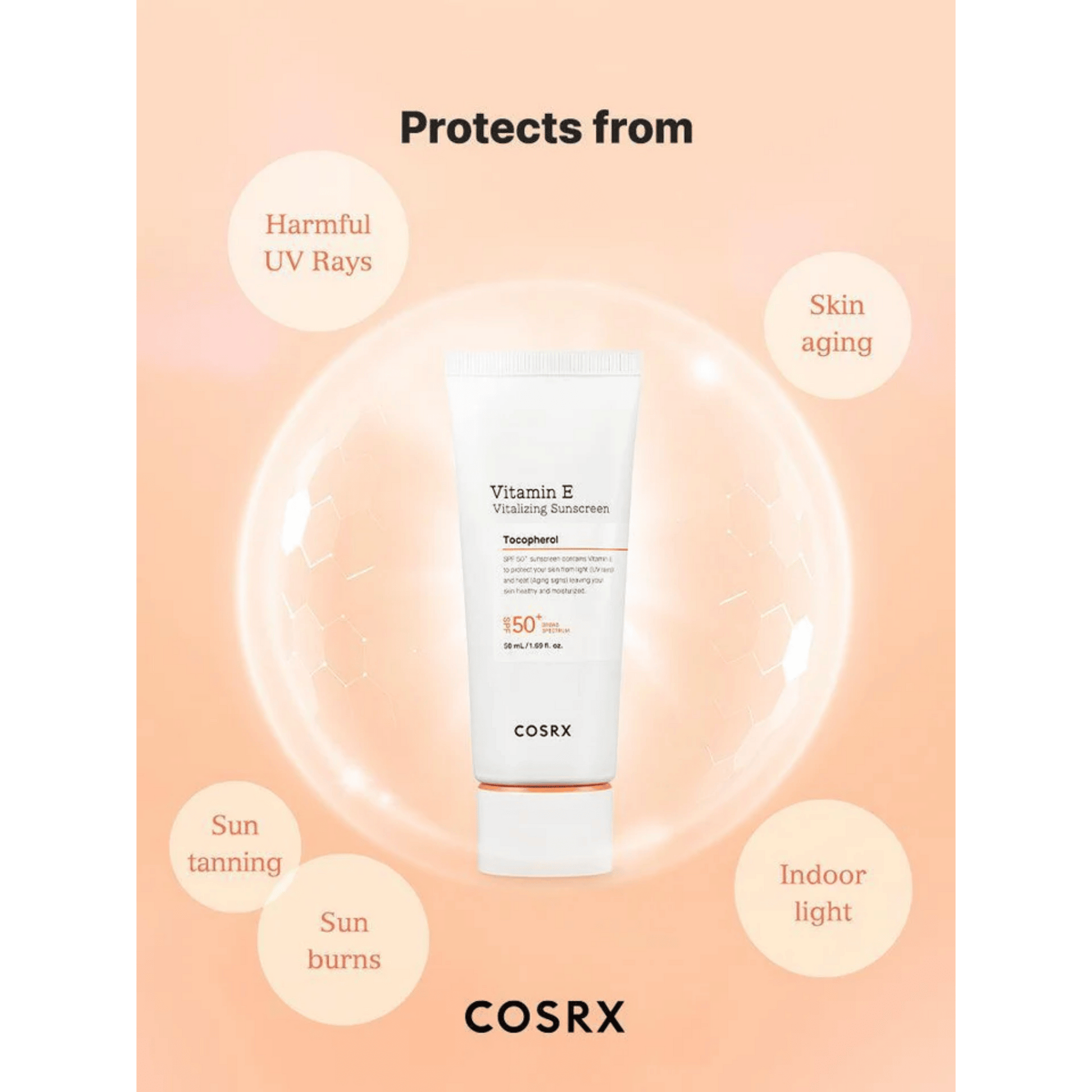 Cosrx Vitamin E Vitalizing Sunscreen SPF 50+ (50ml) SkinStash