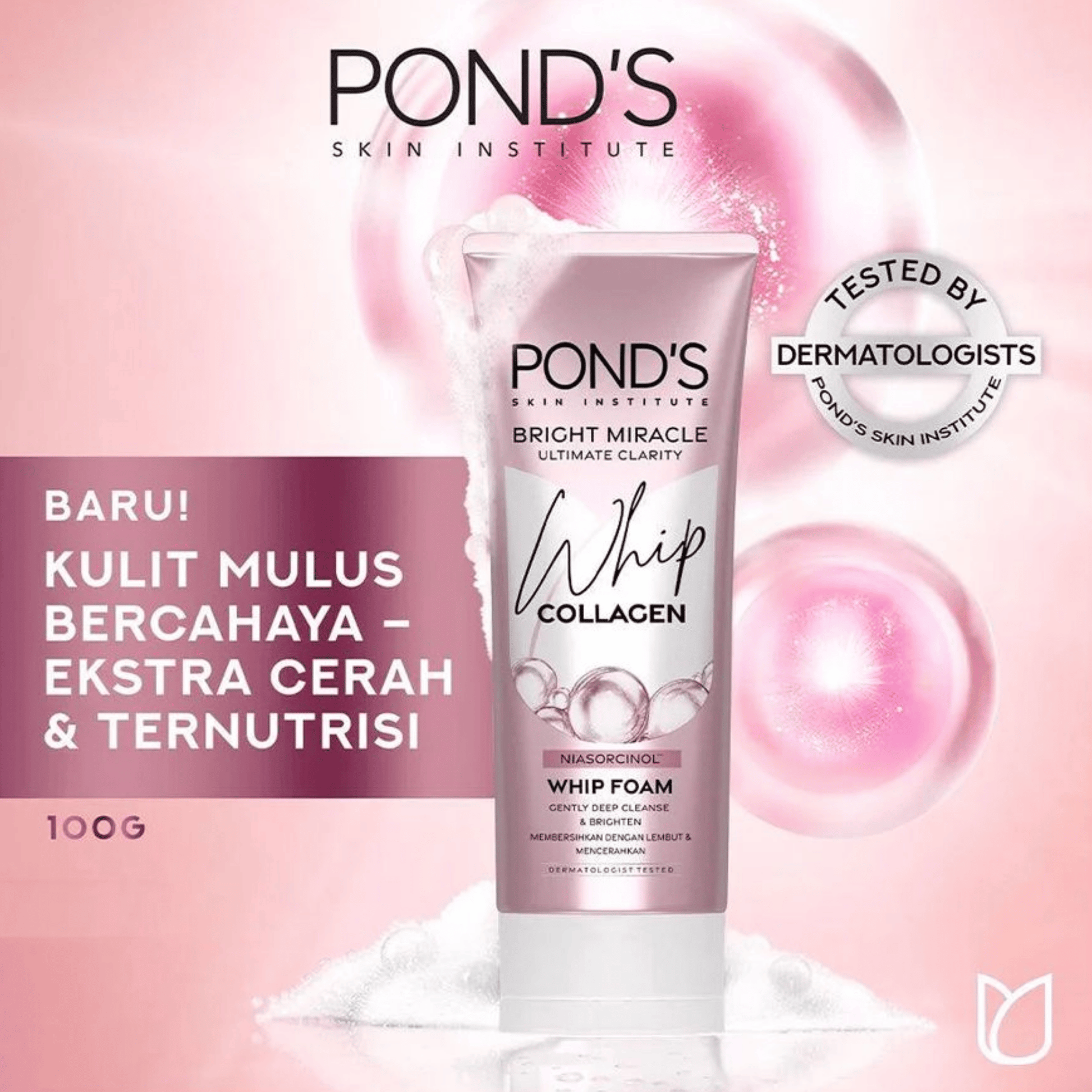 Ponds Bright Miracle Ultimate Clarity Whip Collagen Whip Foam, (100ml) SkinStash