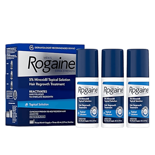 Rogaine Men's Extra Strength 5% Minoxidil Topical Solution Hair Regrowth (3x60ml) SkinStash
