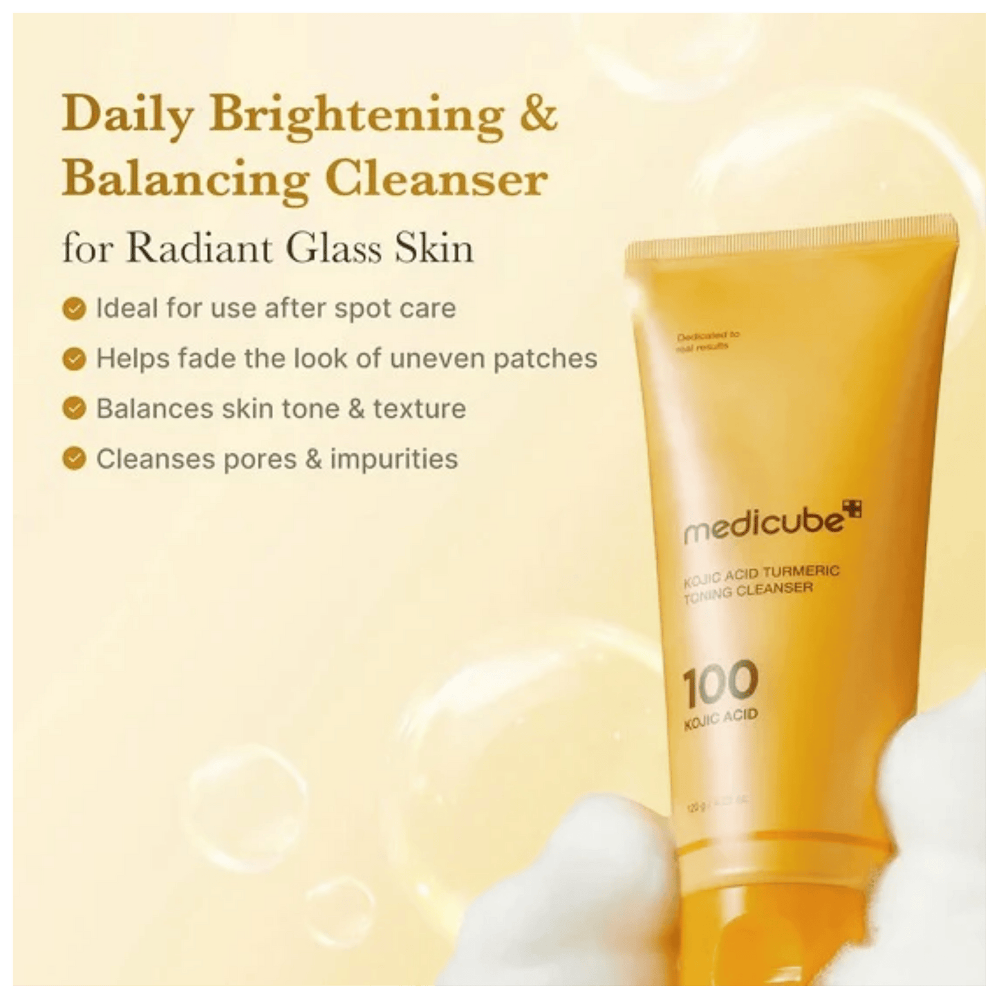 Medicube Kojic Acid Turmeric Toning Cleanser (120g) - wellkart