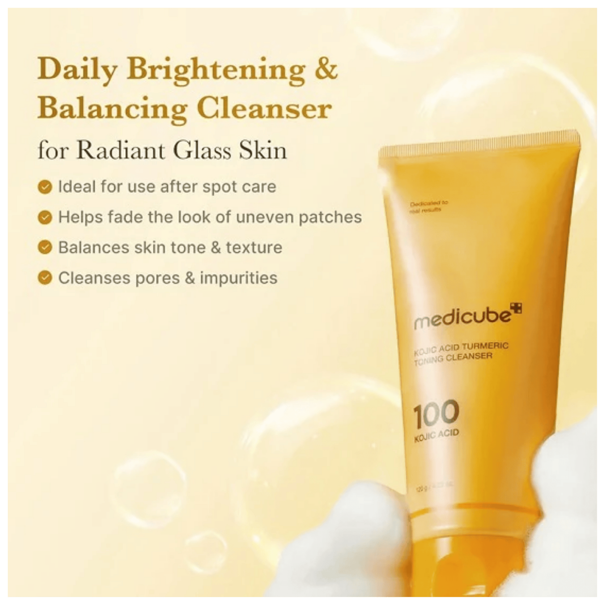 Medicube Kojic Acid Turmeric Toning Cleanser (120g) - wellkart