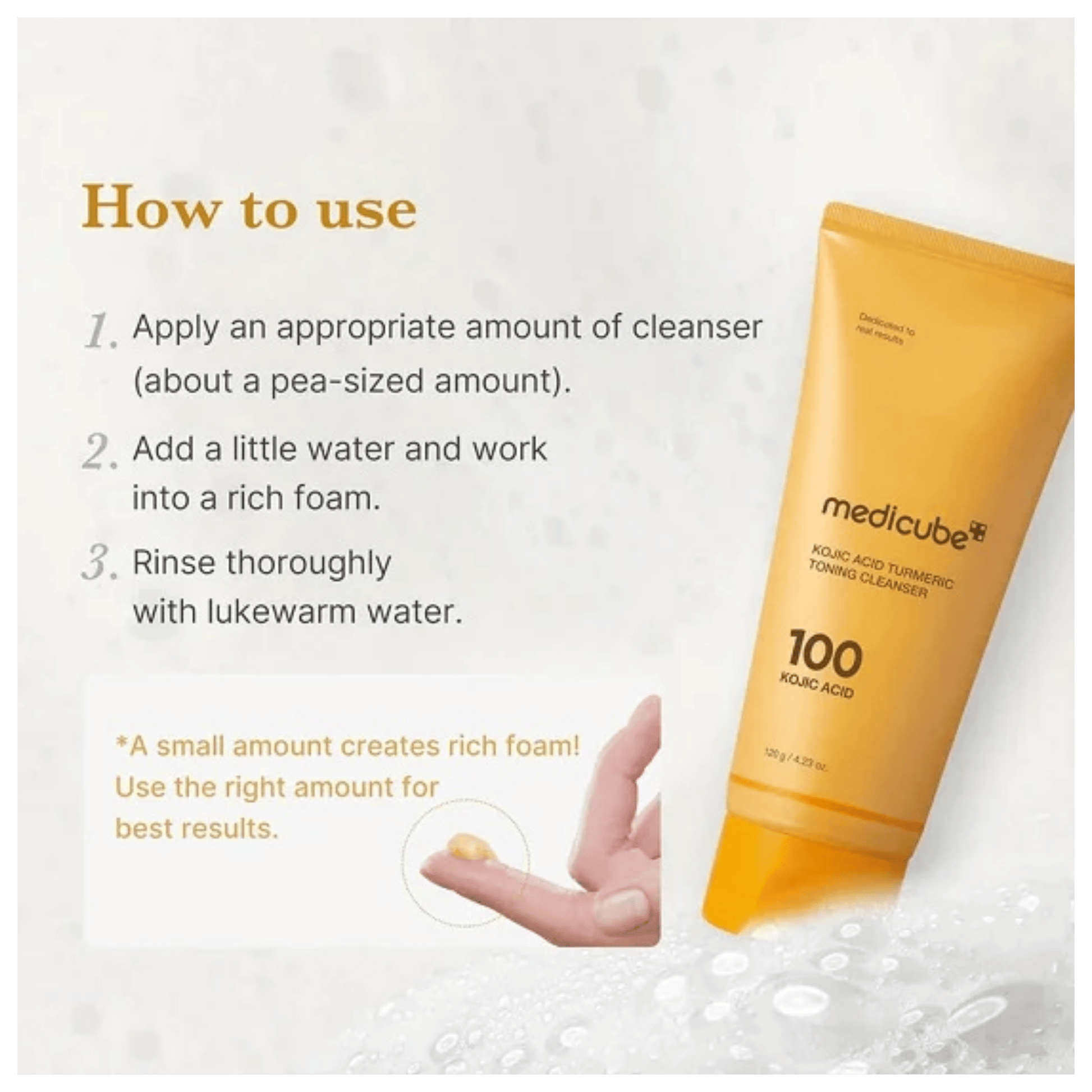 Medicube Kojic Acid Turmeric Toning Cleanser (120g) - wellkart