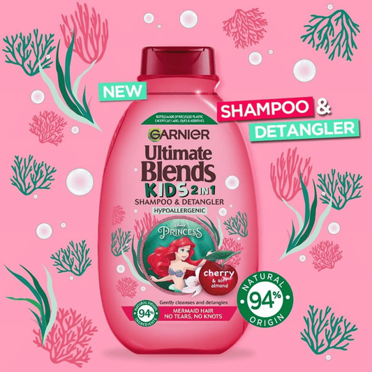 Garnier Ultimate Blends Kids 2 In 1 Shampoo & Detangler Cherry (250ml) SkinStash
