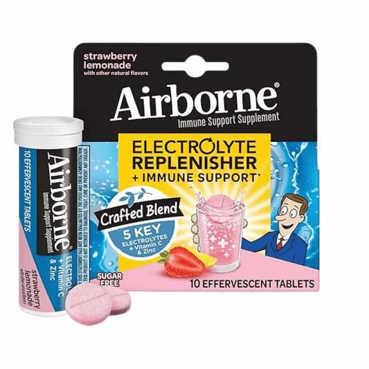 Airborne Electrolyte Replenisher Effervescent Tablets, 10 CT SkinStash