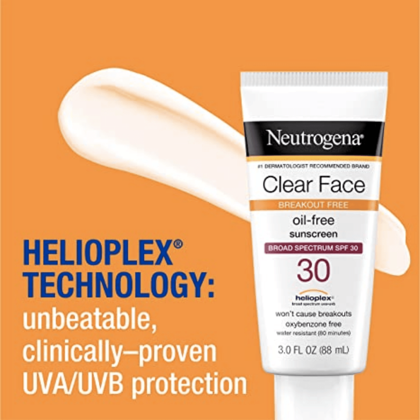 Neutrogena Clear Face - oil free sunscreen SPF 30 / SPF 50 (88mL) SkinStash