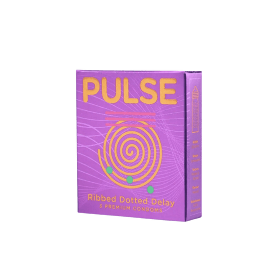 Pulse - Ribbed Dotted Delay (Pack of 3 condoms) - wellkart