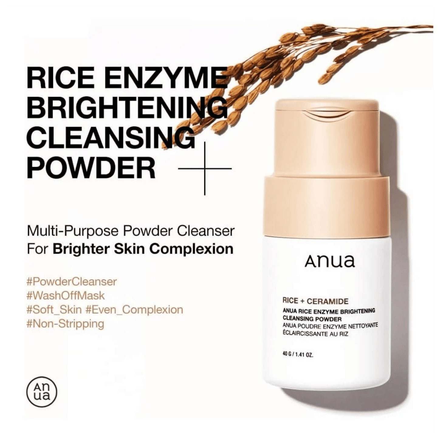 Anua Rice Enzyme Brightening Cleansing Powder (40g) SkinStash